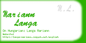 mariann langa business card